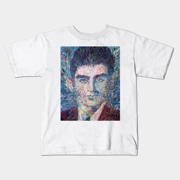 FRANZ KAFKA oil portrait Kids T-Shirt by lautir